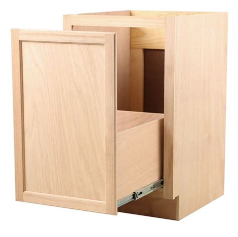 Side mount drawer glides and plywood drawer boxes. Kitchen Cabinet Base 21with Trash Can Pull Out in Unfinished Oak-KITCHEN | CABINETS | UNF ...