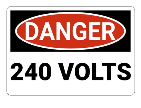 Printable 240 Volts Danger Sign