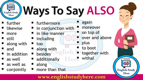 Ways To Say Also English Study Here