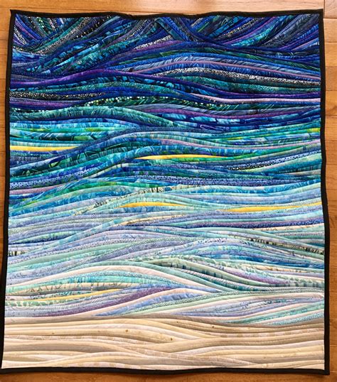 Ocean Wave Quilt Inspired By The Art Of Ann Brauer Seascape Quilts