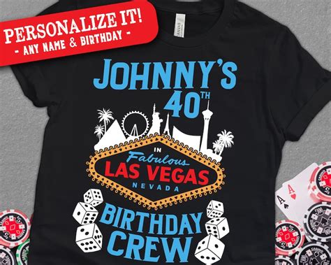 Personalized Name And Year Vegas Birthday Shirt Fun Fabulous Etsy