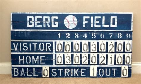 Custom Rustic Baseball Vintage Sports Scoreboard Etsy