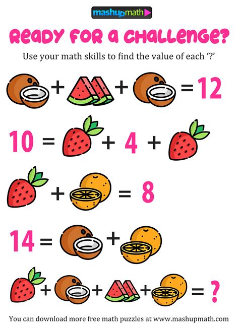 Video Game Math Puzzles Maths For Kids