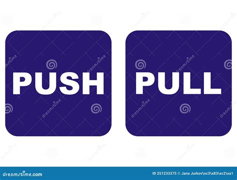 Push Pull Door Signs Set Vector Icon Stock Vector Illustration Of