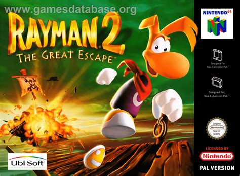 Rayman 2 The Great Escape Nintendo N64 Artwork Box