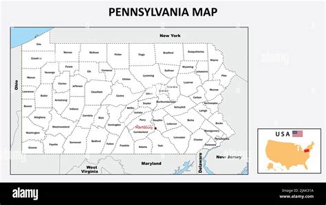 Pennsylvania Map Political Map Of Pennsylvania With Boundaries In