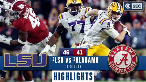 Lsu Football Vs Alabama Video Highlights Score