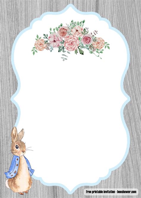 Create your own custom baby shower invitation in minutes. FREE Peter Rabbit Baby Shower Invitations Templates | FREE ...