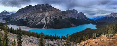 Peyto Lake Stormy Skies Panorama Photograph By Adam Jewell