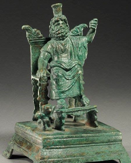 Statue Of Enthroned Zeus Serapis Bronze Roman Period 1st 2nd