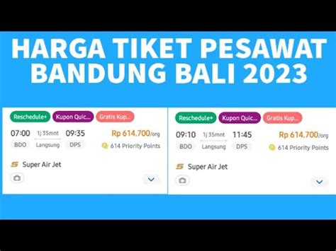 Harga Tiket Pesawat Bandung Bali 2023 IDN Rujukan News