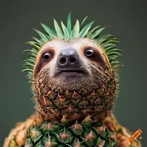 Sloth With A Pineapple On Its Head On Craiyon