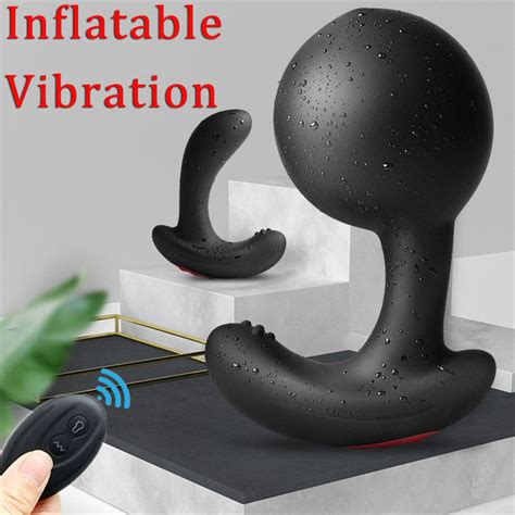 Wireless Remote Control Male Prostate Massager Inflatable Anal Plug Vibrating Butt Plug Anal