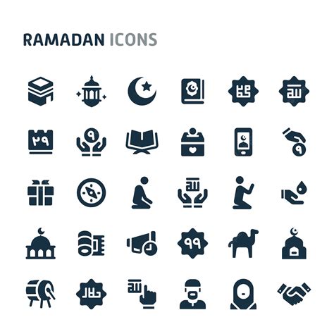 Premium Vector Ramadan Icon Set Fillio Black Icon Series