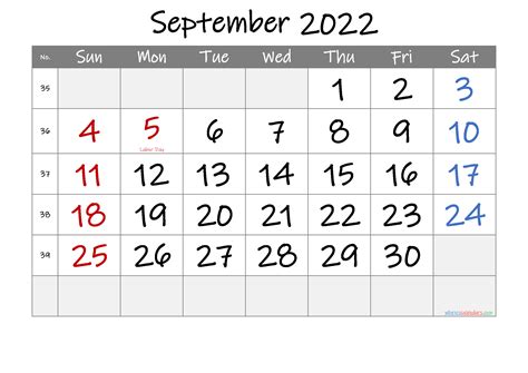 September Printable Calendar 2022 Print A Calendars Images And Photos