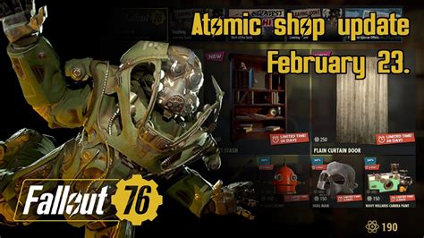 Fallout Weekly Atomic Shop Update New Power Armor Skin And More