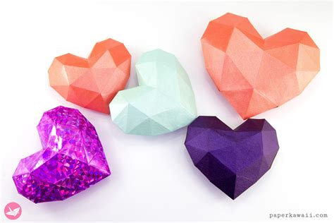 3d Paper Heart Tutorial And Template Cute Origami Paper Heart Cool