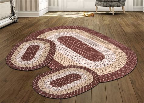 Better Trends Country Braided Rug 3pc Set Brown Striped 20 X 303