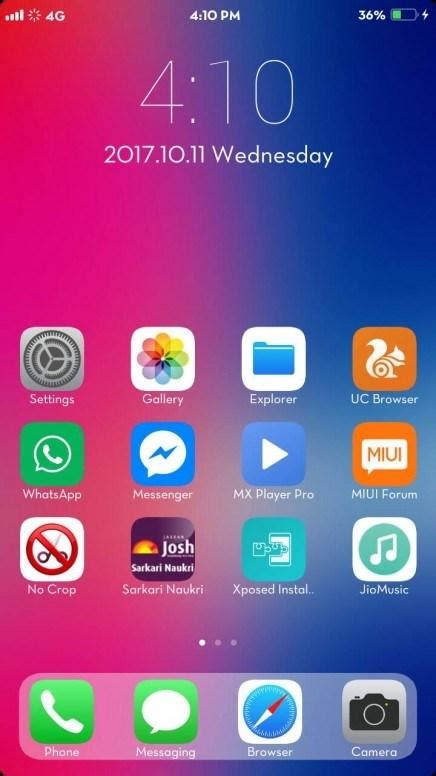 From version miui themes 1.9.2.1: Download Tema iPhone X iOS 11 Xiaomi
