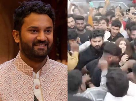 Arun Mashettey Mobbed Falls Badly In Crowd Video Goes Viral