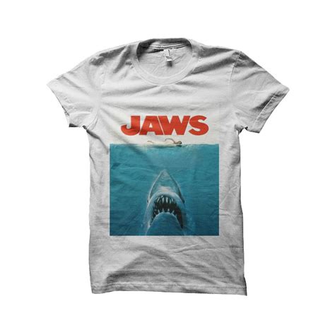 T Shirt Jaws Les Dents De La Mer Blanc