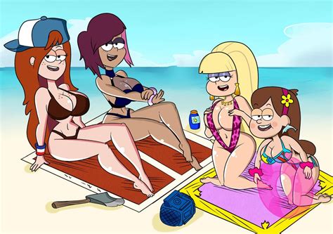 Beach Party Gravity Falls Girls By Roco340 Deviantart Com On
