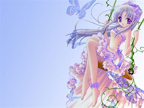 Swing Girl Cute Female Butterfly Girl Swing Anime Flower Anime Girl Hd Wallpaper Peakpx