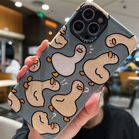 Cute Cartoon Duck Case For Iphone 13 12 11 Xs 8 7 Ips607 Cheap Cell
