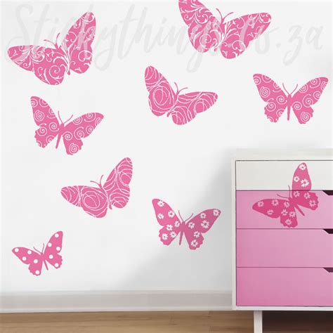 Feels Like Velvet Butterfly Wall Stickers Pink Butterfly Giant Decals