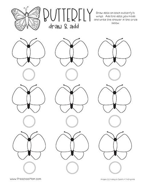 Printable Butterfly Counting Activity For Kids Counting Activity