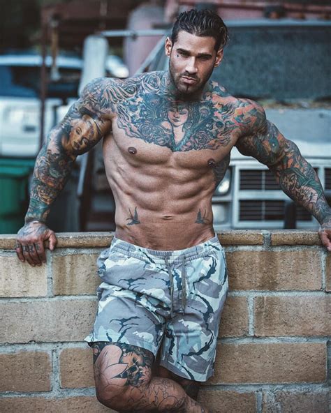 Sexy Male Tattooed Fitness Model Michael Giovanni Rivera Hot Photos