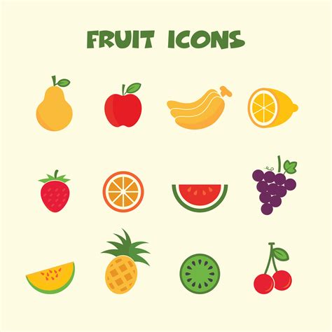 Fruit Color Icons Symbol 633477 Vector Art At Vecteezy