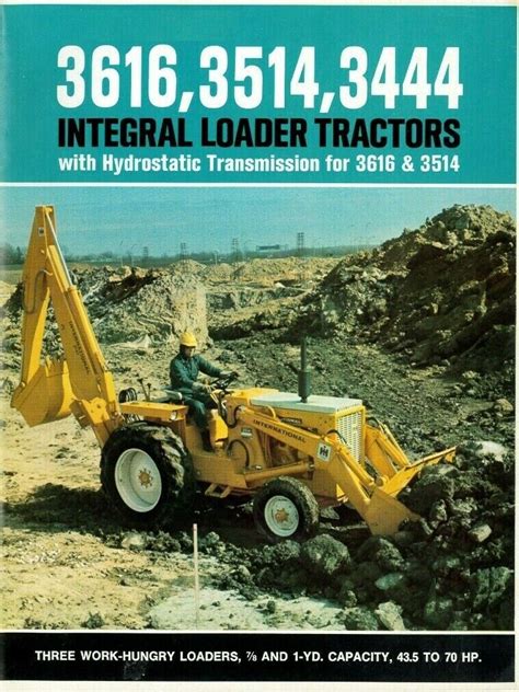 Ih International Harvester Industrial 3444 3514 3616 Loader Tractors