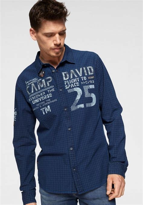 Camp david, officially known as naval support facility (nsf) thurmont, is an active navy base staffed by navy and marine personnel. CAMP DAVID Hemd In Jeans-Optik mit Applikationen | OTTO