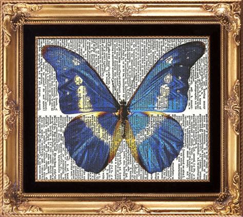 Large Blue Beautiful Butterfly Vintage Dictionary Print Book Etsy