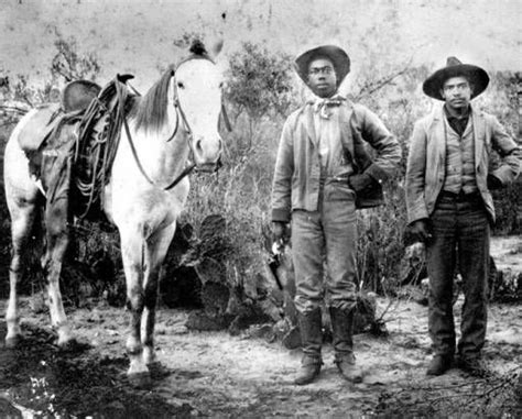 African American Cowboys Standing Beside A Horse Early 1900s Oldwest