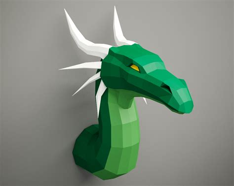 Papercraft Dragon 3d Diy Paper Craft Project Sculpture Hom Inspire