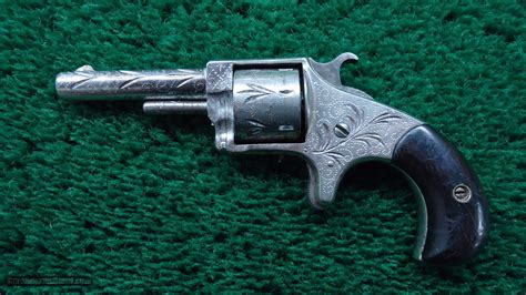 Engraved Hopkins And Allen Blue Jacket No 1 12 Revolver