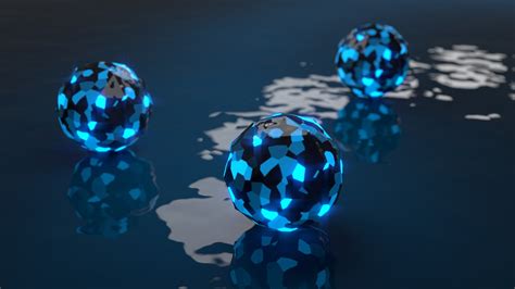 Artstation Glowing Blue Spheres