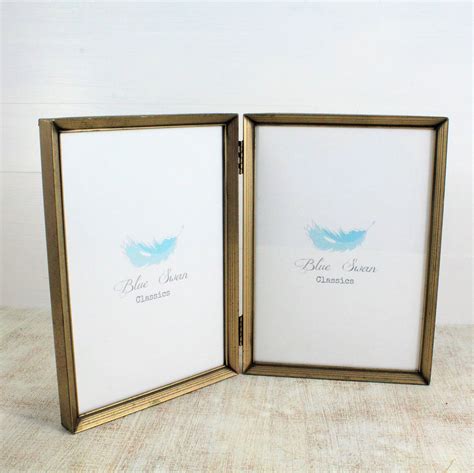 3 Gold Tone Metal Photo Frames Free Standing Gold Color Etsy