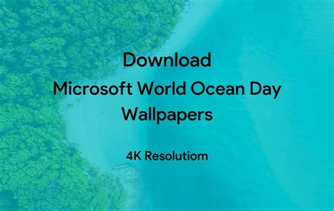 Download World Oceans Day 4k Wallpapers By Microsoft Official