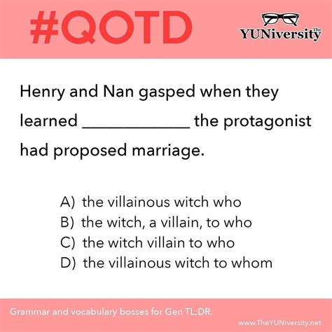 try this grammar question beloved yunicorns english grammar qotd esl efl sat testprep