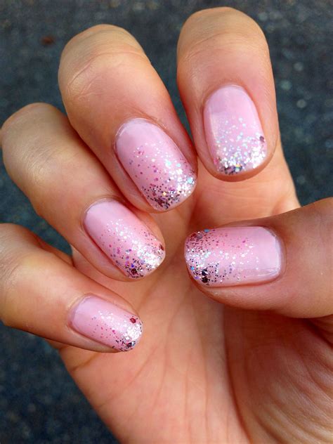 Pinkandglitter💕 Pink Ribbon Nails Pink Sparkly Nails Gold Glitter Nail