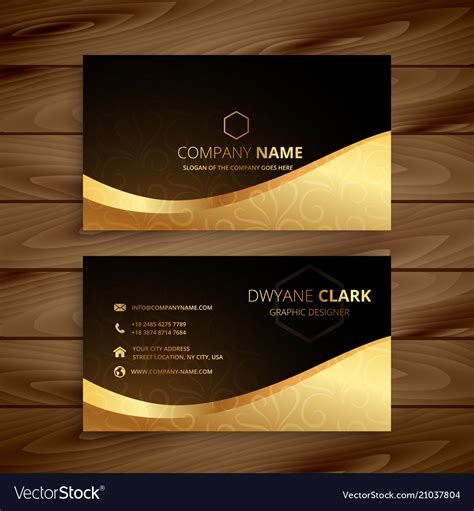 Color single sided starting at $24.99. Luxury golden premium business card design Vector Image