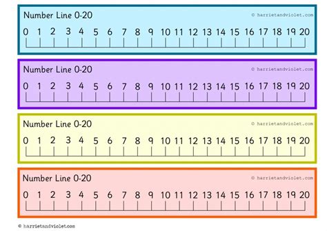 Number Line 0 To 20 Within Guide Lines 0 20 Numberline Free