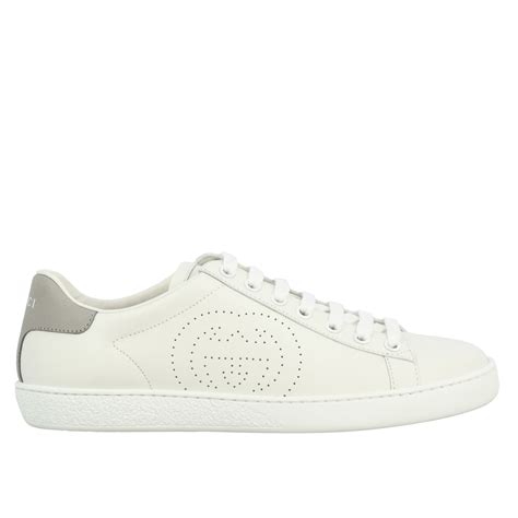 Gucci New Ace Leather Sneakers With Perforated Logo Sneakers Gucci