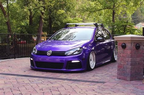 Slammed Vw Golf 7 Mk7 R Purple Black Tuningblogeu 2 Photo Jetta Wagon