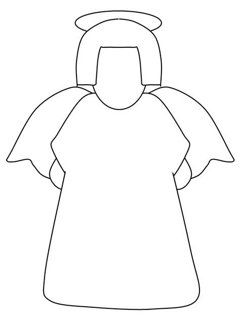 Printable Angel Simple Shapes Coloring Pages