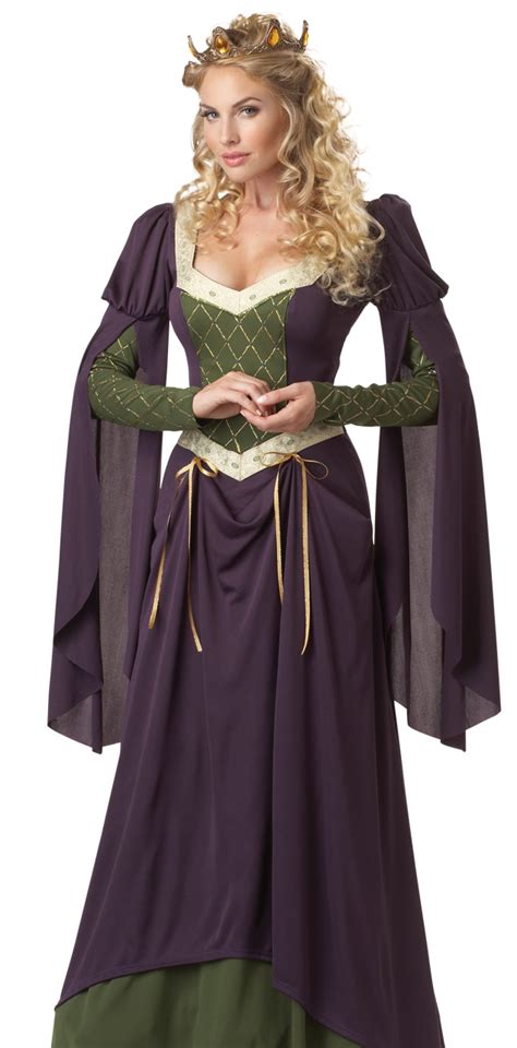 Adult Womens Medieval Renaissance Princess Queen Halloween Fancy Dress