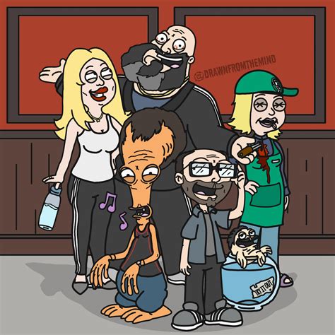 American Dad Tom And Mommy Christina And Friends By Drawnfromthemind